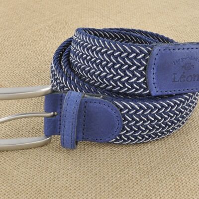 Blue and white braided belt