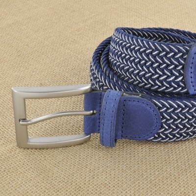 Blue and white braided belt