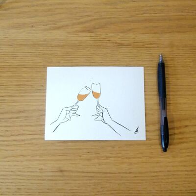 Champagne golden greeting card