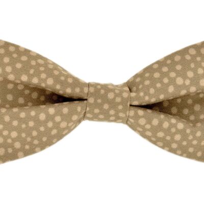 Coffee designer bow tie with polka dots