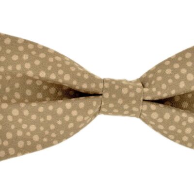 Coffee designer bow tie with polka dots