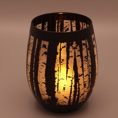 PHOTOPHORE Etched glass BIRCH FOREST