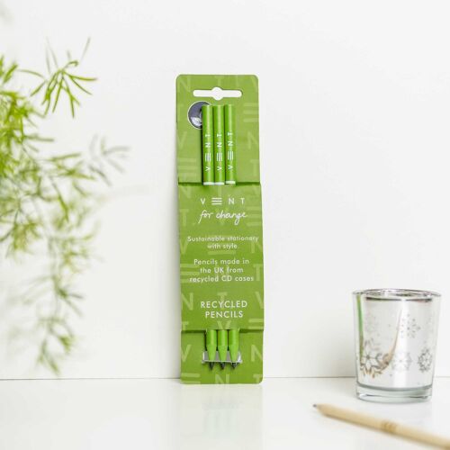 Pencils Pack of 3 recycled - Make a Mark Green