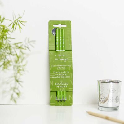 Pack de 3 lápices reciclados - Make a Mark Green