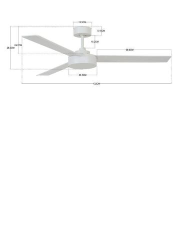 BAYSIDE - Ventilateur de plafond Lagoon sans lumière, blanc 3