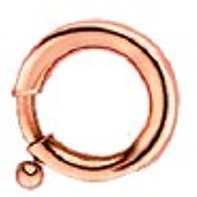 Glamour - anneau ressort avec barre ~14mm en acier inoxydable poli rose