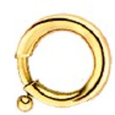 Glamour - anillo de resorte con barra ~14mm de acero inoxidable pulido dorado