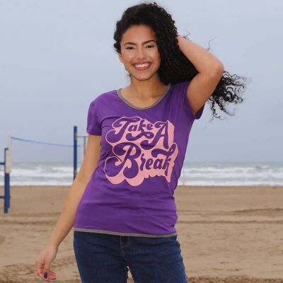 TEE743 Take a break - Super soft Teeshirt, Mauve Cotton Tees