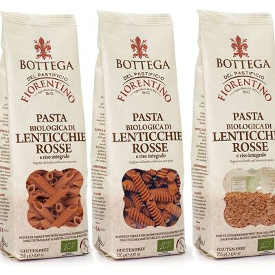 BOTTEGA BIO Pâtes aux LENTILLES ROUGES et riz complet : 10pcs