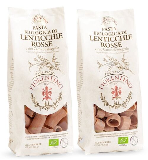 Pasta BIO di LENTICCHIE ROSSE e riso Carn. int.: GOURMET 6pz