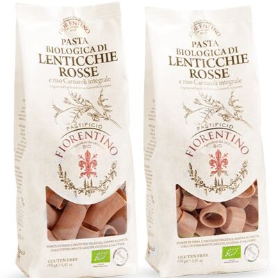 Pâtes BIO aux LENTILLES ROUGE et riz Carn. int.: GOURMET 6pcs