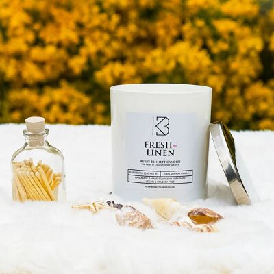 Fresh Linen Vegan Soy Wax Candle 220g/30cl