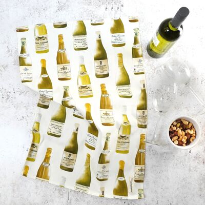 White Burgundy Tea Towel - British Made