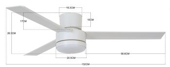 BAYSIDE - Ventilateur de plafond Lagoon CTC avec télécommande LED, blanc 4