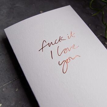Fuck It I Love You - Carte de voeux déjouée à la main 2