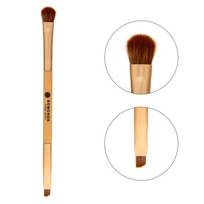 Vegan Dual Eye Liner and Shadow Makeup Brush - Synthetic hair