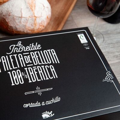 Spalla di ghianda 100% iberica 1kg. 10 bustine da 100 g. taglio a coltello