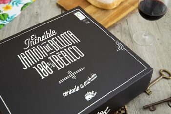 Jambon de bellota 100% ibérique 1 kg. 10 sachets de 100g. coupe au couteau 1