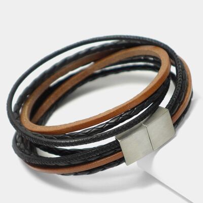 Men's bracelet "Leather Star LC26" made of leather