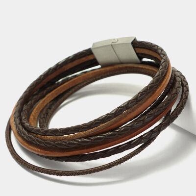 Bracelet pour hommes "Leather Star LC27" en cuir
