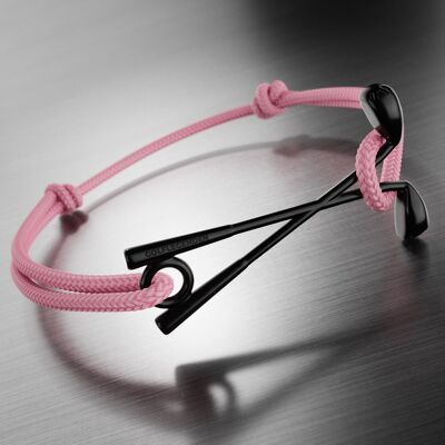 Golf bracelet stainless steel black - pink