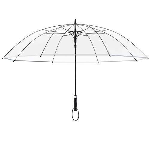 Golf Regenschirm transparent XXL Ø130 cm groß - Rand weiß