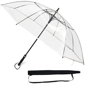 Parapluie de golf transparent XXL Ø130 cm - bordure blanche 3