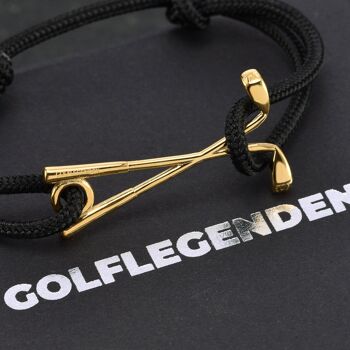 Bracelet golf acier inoxydable - doré noir 4