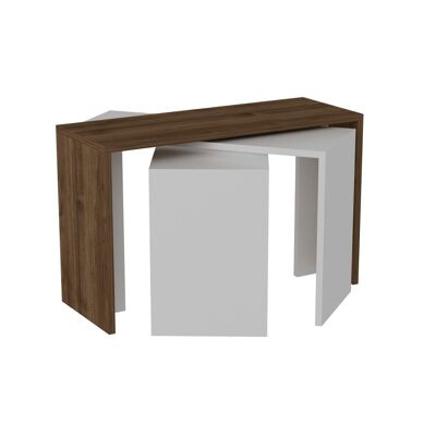 Side table set of 3 Cango white walnut