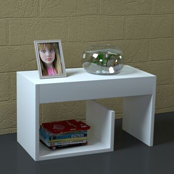 Table d'Appoint Blanc Brillant Sister MDF 3