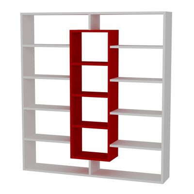 Bookcase Ample White Red