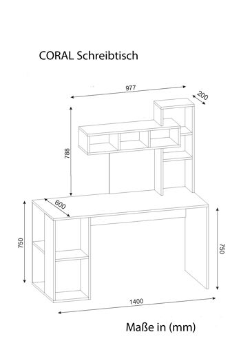 Bureau Coral Blanc Noyer 5