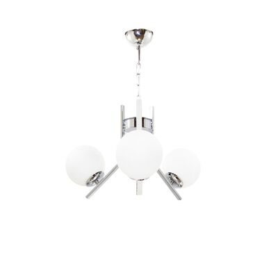 Ceiling light Elegance 3-bulb round glass chrome-white