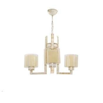 Plafonnier Eiffel 3-flammes double vitrage beige 1