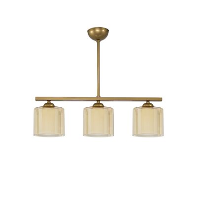 Ceiling light Linear 3-flames double glazing gold