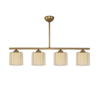 Ceiling light Linear 4-flames double glazing gold