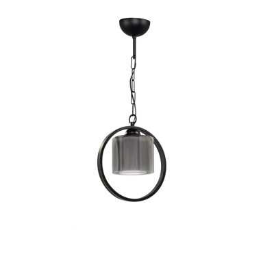 Ceiling lamp Circle double glazing black-grey