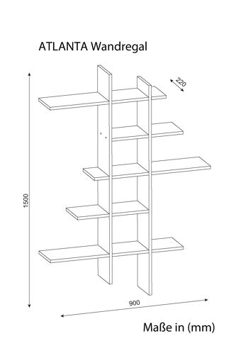 Étagère murale Atlanta wengé 3