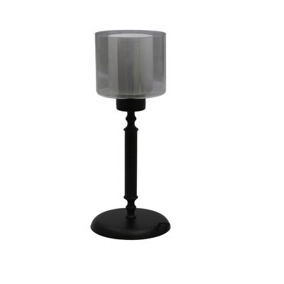 Lámpara de mesa London negro-gris doble acristalamiento