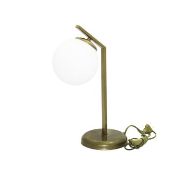 Table lamp Elegance round glass gold-white