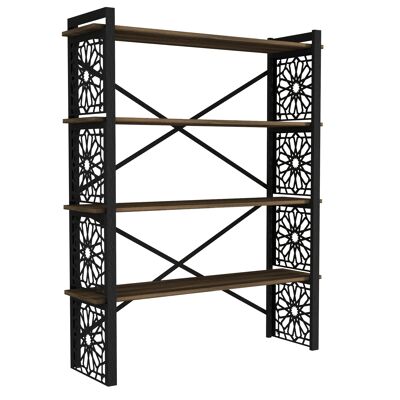 Bookcase Sultan with metal feet laser cut walnut