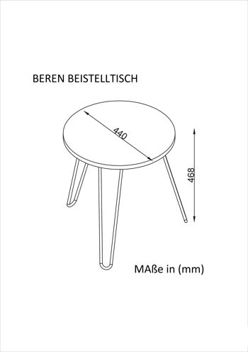 Table d'appoint Beren avec pieds en métal noyer 4