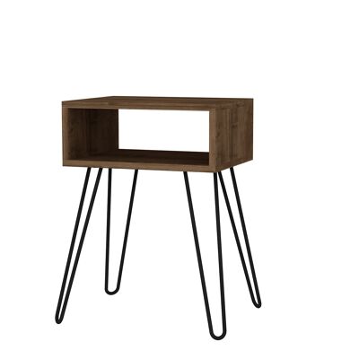 Tuana side table with metal feet walnut