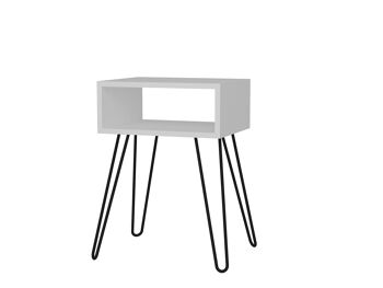 Table d'appoint Tuana avec pieds en métal blanc 1