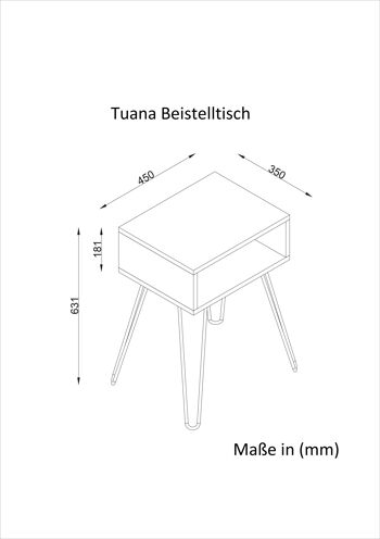 Table d'appoint Tuana avec pieds en métal blanc 4