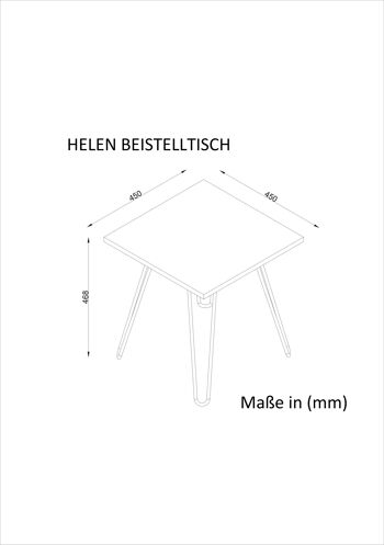 Table d'appoint Helen avec pieds en métal blanc 4