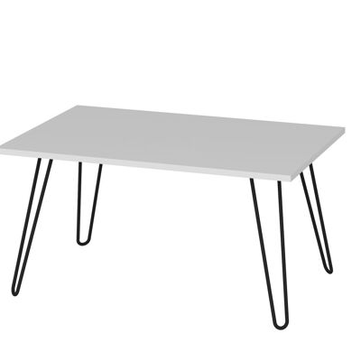 Table basse Deren avec pieds en métal blanc