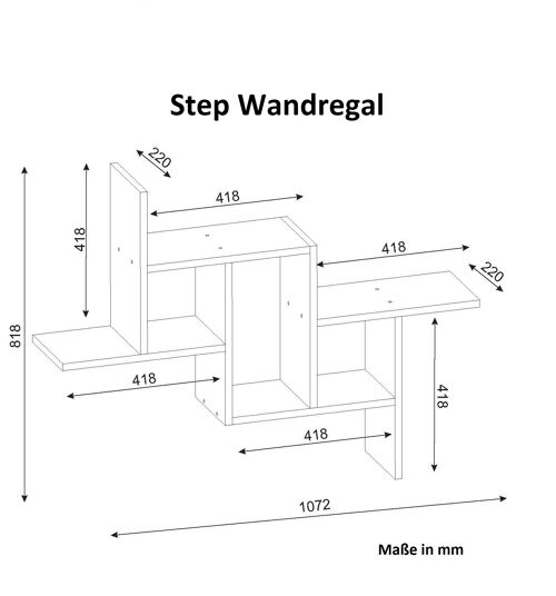 Wandregal  Step Walnuss