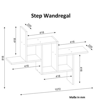 Wandregal  Step Walnuss