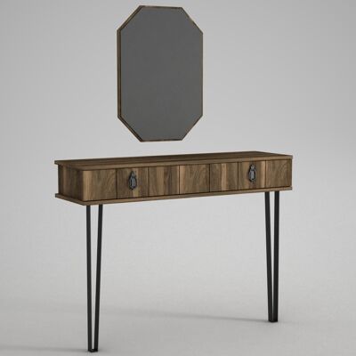 Table console avec miroir Lost Walnut